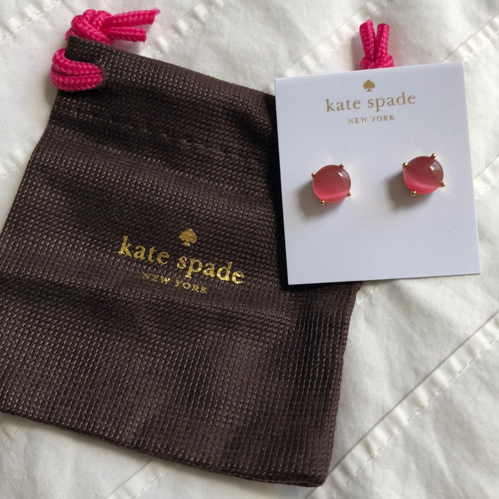 Kate Spade Small Stud Earrings, Pink, NWT